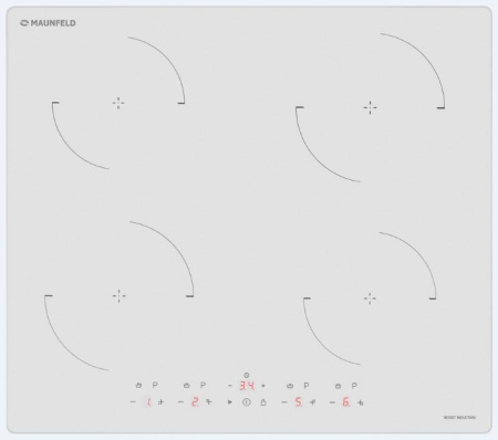 Встраиваемая варочная панель Индукционная Maunfeld CVI604EXWH, 59 см, цвет Белый