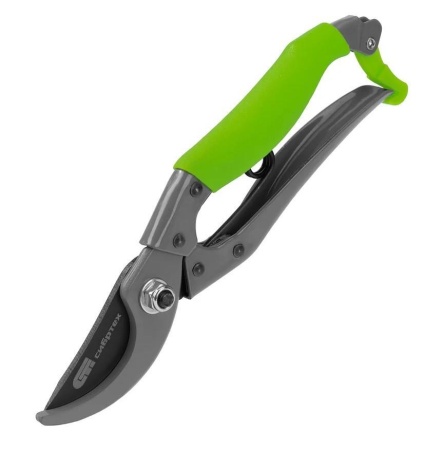 Секатор Сибртех 200 мм, металлические рукоятки, верхняя в ПВХ-оболочке 