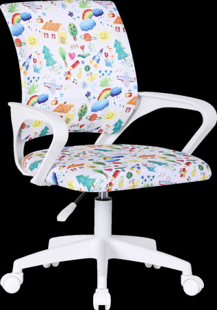 Детское комп. кресло Defender Fiesta Белый + Детск.рисунок