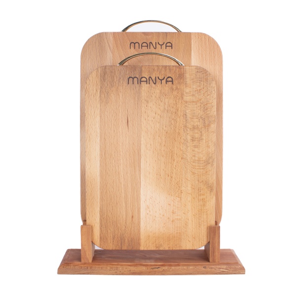 Набор досок разделочных Manya, материал бук 2 шт на подставке 24х35х1,6 см и 21х30х1,6 см.