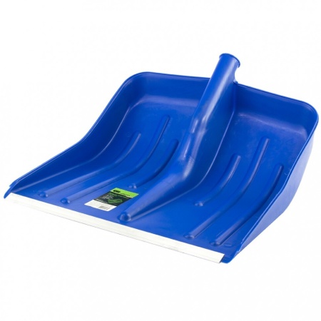 Лопата снеговая СИБРТЕХ 400х420мм, без черенка, алюм. окантовка, синяя