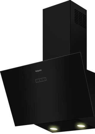 Вытяжка наклонная, настенная, Hotpoint HPHV 63LT BL, цвет Чёрный, ширина 59см.