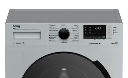 Стиральная машина с фронтальной загрузкой Beko RSPE78612S, Max загрузка - 7кг, Max отжим - 1 200об/мин., цвет Серый