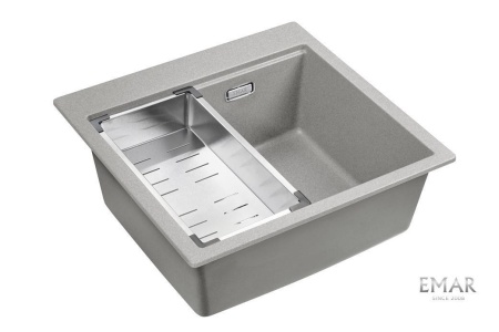Кухонная мойка Emar EMQ-1520.Q Барит с коландером