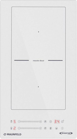Встраиваемая варочная панель Индукционная Maunfeld CVI292S2BWH Inverter, 29 см, цвет Белый