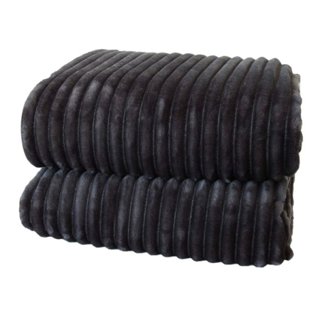 Плед ND Home Велсофт 200х220 Полоски графит 306811