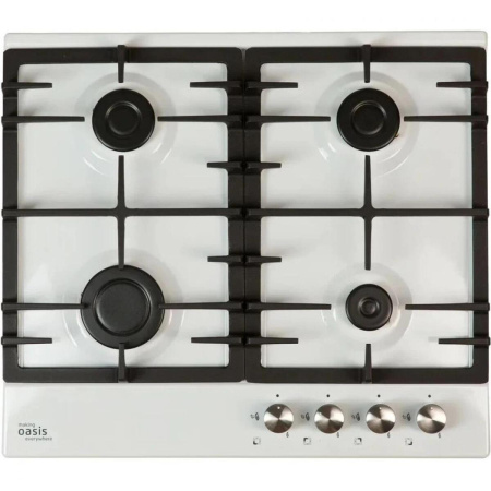Встраиваемая варочная панель Газовая Oasis P-MWP, 58 см, цвет Белый