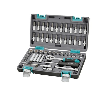 Набор инструментов STELS 1/4", CrV, пластиковый кейс 57 предм.