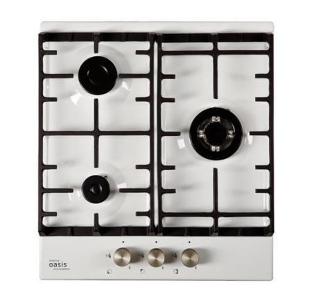 Встраиваемая варочная панель Газовая Oasis P-3MWT, 46 см, цвет Белый