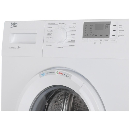 Стиральная машина с фронтальной загрузкой Beko WRE6512BWW, Max загрузка - 6кг, Max отжим - 1 000об/мин., цвет Белый