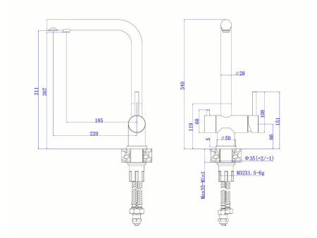Смеситель AV Engineering AVZAR4-B304BKWF Black