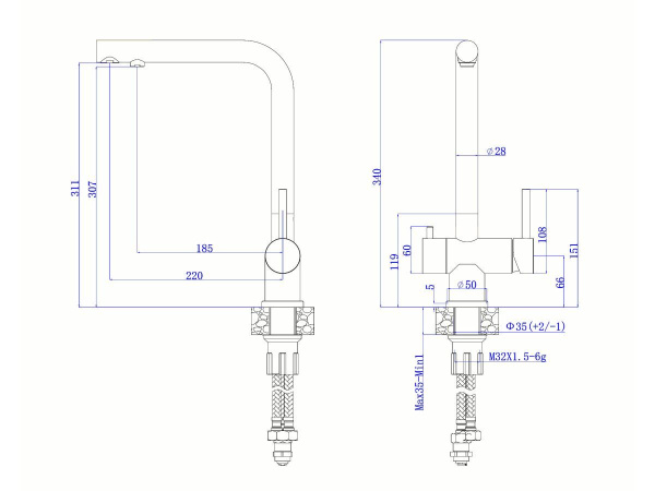 Смеситель AV Engineering AVZAR4-B304BKWF Black