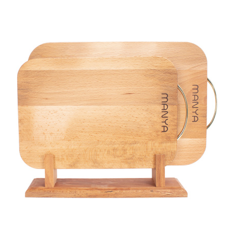 Набор досок разделочных Manya, материал бук 2 шт на подставке 24х35х1,6 см и 21х30х1,6 см.