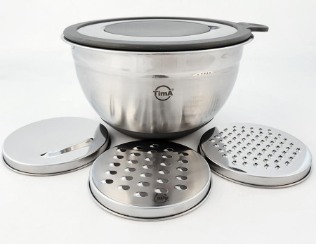 Миска TimA 1,6 л/16 см с терками и крышкой MKT-16