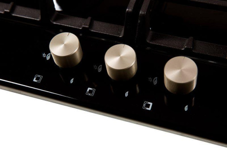 Встраиваемая варочная панель Газовая Oasis P-3MBT, 46 см, цвет Чёрный