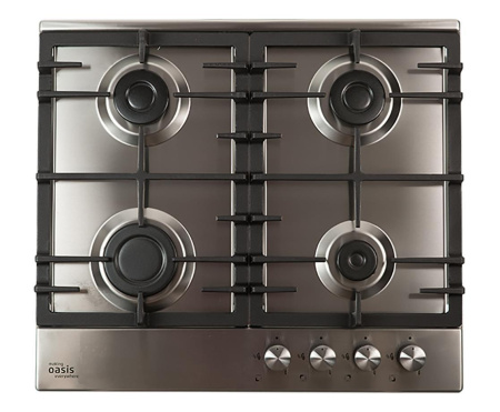 Встраиваемая варочная панель Газовая Oasis P-MNP, 58 см, цвет Нержавеющая сталь