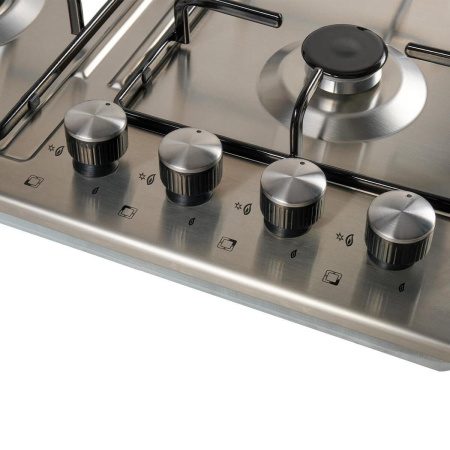 Встраиваемая варочная панель Газовая Oasis P-MEN, 58 см, цвет Нержавеющая сталь