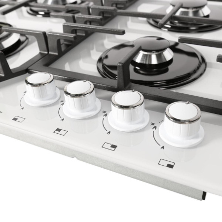 Встраиваемая варочная панель Газовая Gefest 2232-01 Р12, 60 см, цвет Белый