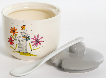 Сахарница Elrington Полосатый кот 320 мл 208-07007