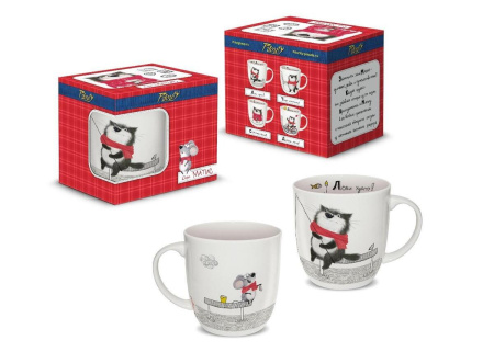 Кружка Кот Матис Лови удачу в подарочной коробке 380 мл КРС-1260/1