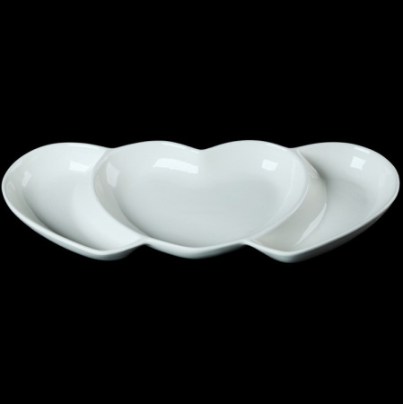 Менажница Yujing Сердце 3 секции 14#