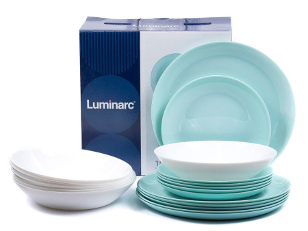 Набор столовый Luminarc Diwali Turquoise&White 18 пр. P5912