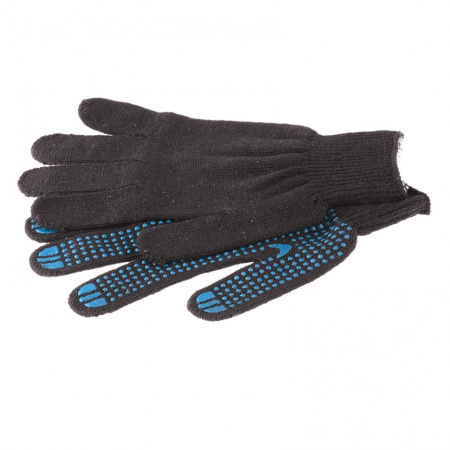 Перчатки х/б с ПВХ 40/10, точка, черные