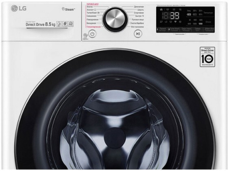 Стиральная машина с фронтальной загрузкой LG F2V9GW9W, Max загрузка - 8,5кг, Max отжим - 1 200об/мин., цвет Белый