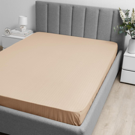 Простыня на резинке Волшебная Ночь 200/200/20 Caramel mousse Поплин 789246