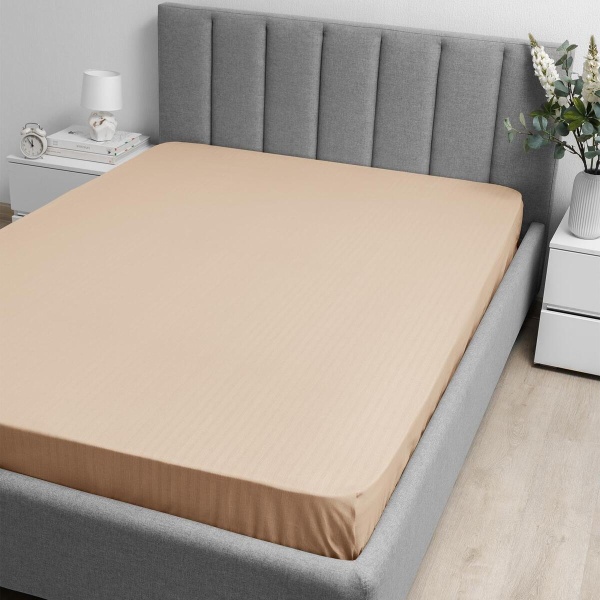 Простыня на резинке Волшебная Ночь 200/200/20 Caramel mousse Поплин 789246