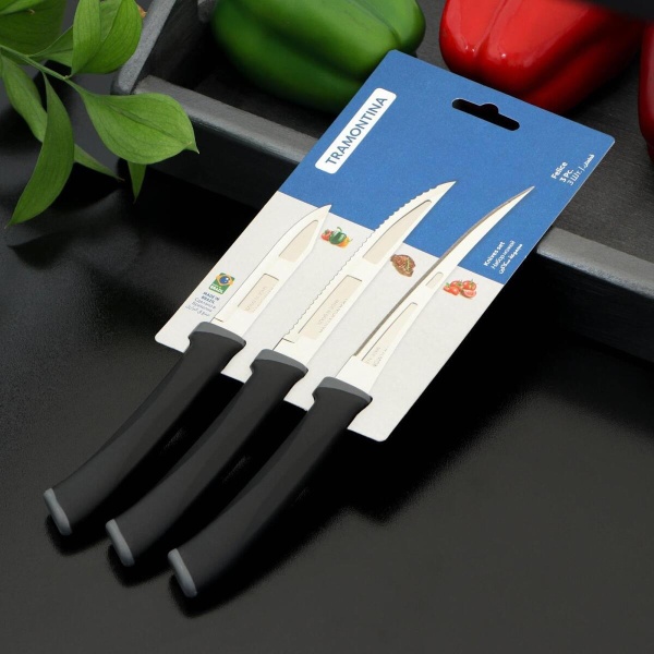 Набор ножей Tramontina Felice 3 пр. черный 23499/077