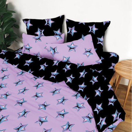 КПБ Семейный Любимый дом Неоновые звезды 70/70 Бязь 955722