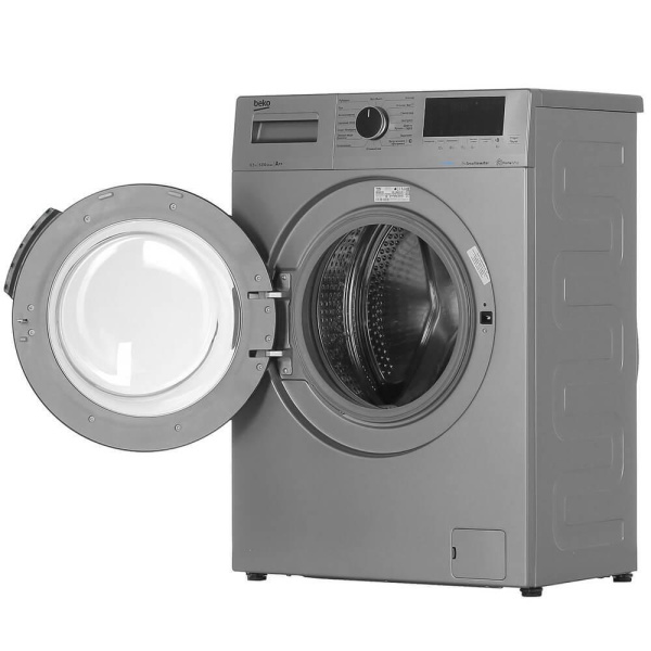 Стиральная машина с фронтальной загрузкой Beko WSPE6H616S, Max загрузка - 6,5кг, Max отжим - 1 200об/мин., цвет Серый