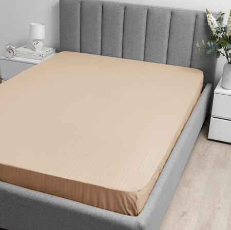 Простыня на резинке Волшебная Ночь 160/200/20 Caramel mousse Поплин 789240