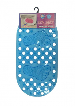 Коврик в/в противоскользящий Shahintex массажный 66*33 голубой 894021