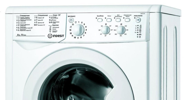 Стиральная машина с фронтальной загрузкой Indesit IWSC 6105 CIS, Max загрузка - 6кг, Max отжим - 1 000об/мин., цвет Белый