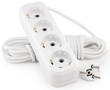 Сетевой удлинитель LUX У4-Е-05 4-местный с з/к (250В,16А,5м)