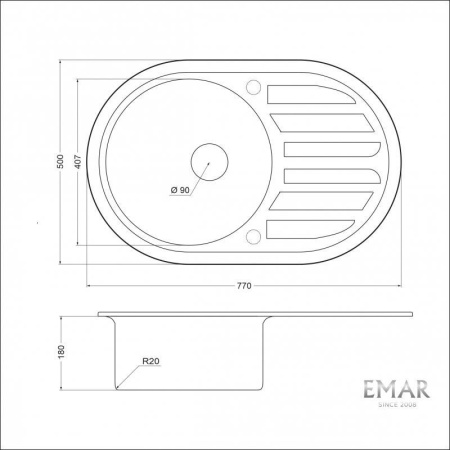 Кухонная мойка Emar 7750