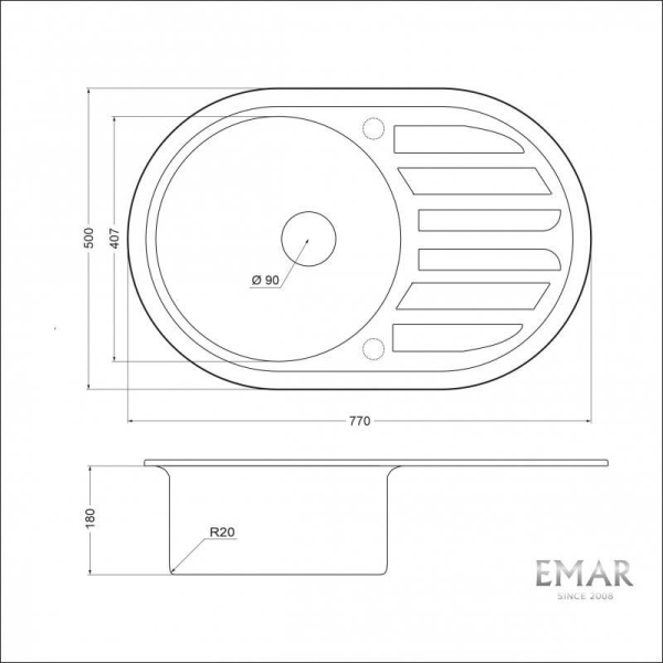 Кухонная мойка Emar 7750