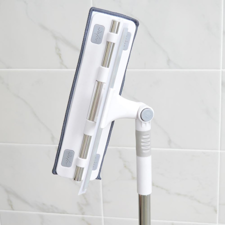 Окномойка ATA Home, телескоп. рукоятка 119 см, с водосгоном (2 сменные насадки из микрофибры 9х28,5 см)