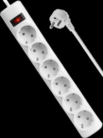 Сетевой фильтр Defender DFS 155 5м (6 розеток) White