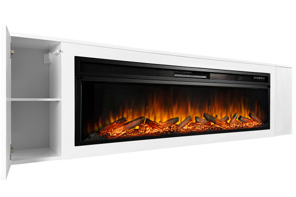 Каминокомплект: Портал Madison бьянко белый с очагом Royal Flame Vision 60 LOG LED