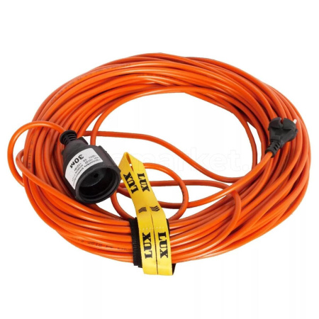Удлинитель силовой LUX УС1-О-30 (У-101) б/катушки ПВС 2x1 30м, 1 розетка б/з