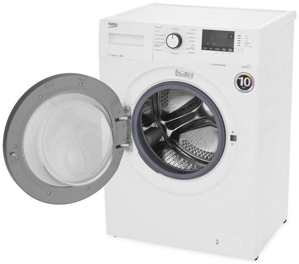 Стиральная машина с фронтальной загрузкой Beko WSRE7612XAWI, Max загрузка - 7кг, Max отжим - 1 200об/мин., цвет Белый