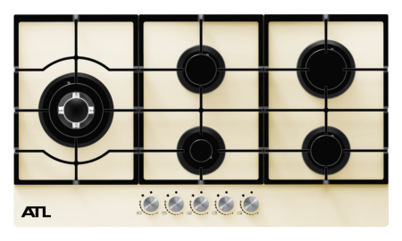 Встраиваемая варочная панель Газовая ATL 4 TB 90 BG MSTGF, 90 см, цвет Бежевый