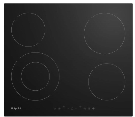 Встраиваемая варочная панель Электрическая Hotpoint HR 6T2 C, 59 см, цвет Чёрный