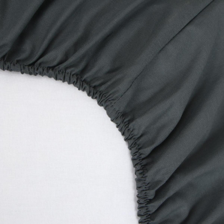 Простыня на резинке Этель 160/200/25 серый Поплин 10583672