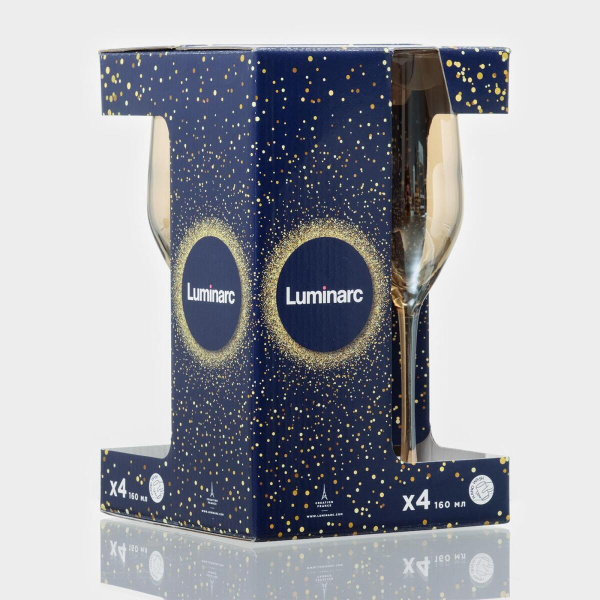 Набор бокалов для шампанского Luminarc Золотой мед 4 пр. 160 мл P9307