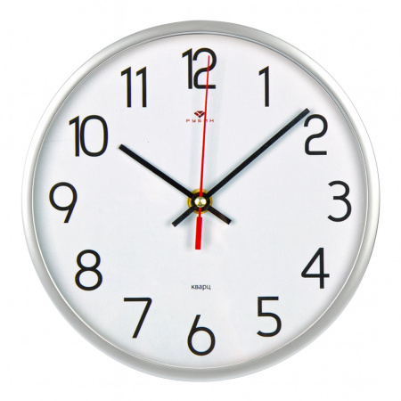 Часы настенные Рубин Классика d-19,5см серебряный 2019-013