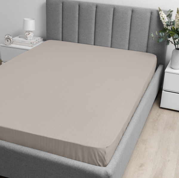 Простыня на резинке Волшебная Ночь 160/200/20 Coffee cream Поплин 789239